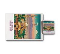 Benjamin Tate Design Tehran Saudi Iran Placemat Coaster Set With Wood Backing Limited Edition Designer Artwork