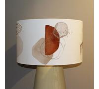 Benjamin Tate Design terracotta orange blush pink ivory beige watercolor illustration & gold elements ceiling lamp shade in Natural Benjamin Tate Design Natural