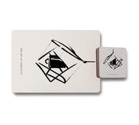 Benjamin Tate Design The Art Of Simplicity Placemat Coaster Set Designer Artwork Collection Wood Base Limited Edition