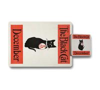 Benjamin Tate Design The Black Cat Limited Edition Placemat Coaster Set December Collection Wood Bottom