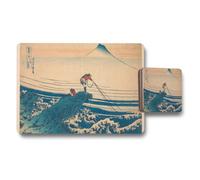 Benjamin Tate Design The Great Wave Off Kanagawa Placemats And Coaster Set