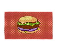 Benjamin Tate Design The pop art illustration of burger Designer Kitchen Towel in Orange Benjamin Tate Design Orange