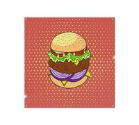 Benjamin Tate Design The pop art illustration of burger Designer Splash Back in Natural Benjamin Tate Design Natural