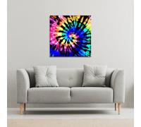 Benjamin Tate Design Tie dye pattern (Canvas Print) / 101 x 101 x 4cm in Natural | Size: 101 x 101 x 4 cm Benjamin Tate Design Natural 101 x 101 x 4 cm