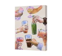 Benjamin Tate Design Toast Of Celebration Colorful Hands Raising Glasses Canvas Wall Art