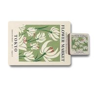 Benjamin Tate Design Tokyo Flower Market Collection Botanique Placemat And Coaster Set Limited Edition