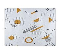 Benjamin Tate Design Trendy Geometric Elements Glass Chopping Board in Natural Benjamin Tate Design Natural