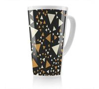 Benjamin Tate Design Triangles On Black Latte Mug, Stunning Designer Mug Fit For Any Home, Treat Yourself Or A Loved One