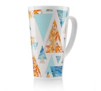 Benjamin Tate Design Triangles With Maple Oak Leaves Marble Latte Mug, Stunning Designer Mug Fit For Any Home, Treat Yourself Or A Loved One