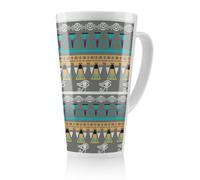 Benjamin Tate Design Tribal Art Egyptian Vintage Ethnic Silhouettes Latte Mug, Stunning Designer Mug Fit For Any Home, Treat Yourself Or A Loved One
