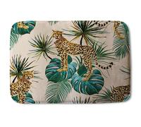 Benjamin Tate Design Tropical Cheetah Soft Bathmat in Green Benjamin Tate Design Green