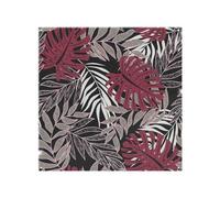 Benjamin Tate Design Tropical Leaves In Red White & Grey Splash Back Designer Style