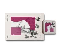 Benjamin Tate Design True Face Exhibition Art 12 Piece Placemat And Coaster Set With Wood Bottom And Limited Edition Print Technology