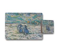 Benjamin Tate Design Two Peasant Women Digging In Snow Covered Field Sunset Placemats Coaster Set