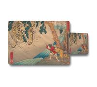 Benjamin Tate Design Ukiyo E Tiger And Boy Placemats And Coasters Set For Dining
