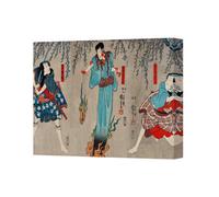 Benjamin Tate Design Ukiyoe Style Japanese Canvas Wall Art Print Three Figures Scene