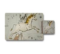 Benjamin Tate Design Unicorn Celestial Map Placemats And Coaster Set Vintage Atlas Style