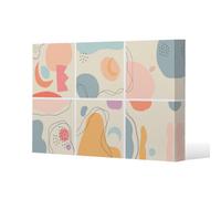 Benjamin Tate Design Various Shapes And Doodle Objects Slim Style Canvas Print 40X60Cm , 15mm Slim Real Wood.