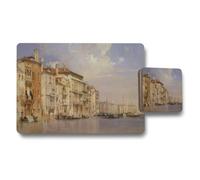 Benjamin Tate Design Venice Canal Cityscape Placemat And Coaster Set Artwork