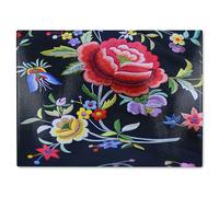 Benjamin Tate Design Vibrant Flowers Glass Chopping Board in Natural Benjamin Tate Design Natural