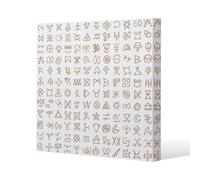 Benjamin Tate Design Viking ritual symbols (Canvas Print) / 90 x 90 x 4cm in Natural | Size: 90 x 90 x 4 cm Benjamin Tate Design Natural 90 x 90 x 4 cm