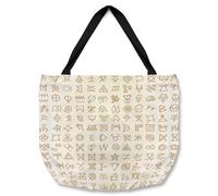 Benjamin Tate Design Viking Ritual Symbols Tote bat in Natural Benjamin Tate Design Natural