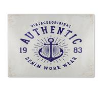 Benjamin Tate Design Vintage Anchor Logo Glass Chopping Board in Natural Benjamin Tate Design Natural