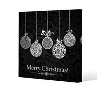 Benjamin Tate Design Vintage christmas balls (canvas) / 101 x 101 x 4cm in Natural | Size: 101 x 101 x 4 cm Benjamin Tate Design Natural 101 x 101 x 4 cm