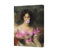 Benjamin Tate Design Vintage Portrait Canvas Wall Art With Neon Dont Rush Me Overlay