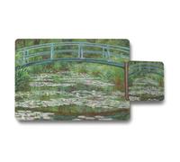Benjamin Tate Design Water Lily Pond Impressionist Bridge Placemat And Coaster Set