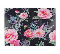 Benjamin Tate Design Watercolour Painting Of Flowers Glass Chopping Board in Natural Benjamin Tate Design Natural