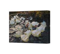 Benjamin Tate Design White Duck Canvas Wall Art Print Pond Scene Painting