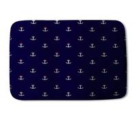Benjamin Tate Design White & Red Anchors on Navy (Bath Mat)