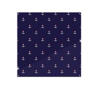 Benjamin Tate Design White & Red Anchors On Navy Splash Back Designer Style