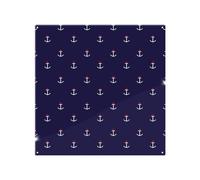 Benjamin Tate Design White & Red Anchors On Navy Splash Back in Natural Benjamin Tate Design Natural