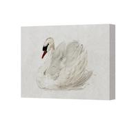 Benjamin Tate Design White Swan Watercolor Canvas Wall Art Elegant Home Decor