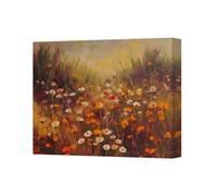 Benjamin Tate Design Wildflower Field Canvas Wall Art Print With Deep Wooden Frame