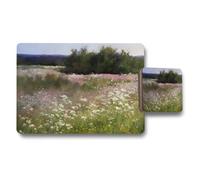 Benjamin Tate Design Wildflower Meadow Placemat And Coaster Set Art Print For Table Decor