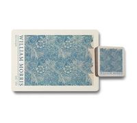 Benjamin Tate Design William Morris Blue Marigold Placemat And Coaster Set Designer Artwork Limited Edition