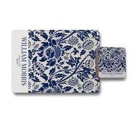 Benjamin Tate Design William Morris Placemat And Coaster Set Blue Floral On Wood Bottom Heritage Collection