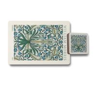 Benjamin Tate Design William Morris Placemat And Coaster Set Wooden Bottom Botanical Textile Collection Limited Edition