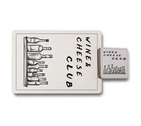 Benjamin Tate Design Wine And Cheese Club Placemat Coaster Set Of Twelve With Wood Bottom And Designer Print