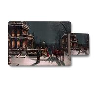 Benjamin Tate Design Winter Gallery Placemat Coaster Set Wood Base High End Print Technology Exclusive Limited Edition
