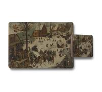 Benjamin Tate Design Winter Village Scene Placemats And Coasters Set For Dining Table