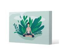 Benjamin Tate Design Woman Meditating (Canvas Print) / 101 x 77 x 4cm in Natural | Size: 101 x 77 x 4 cm Benjamin Tate Design Natural 101 x 77 x 4 cm