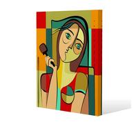 Benjamin Tate Design woman with chocolate in hand (Canvas Print) / 101 x 77 x 4cm in Natural | Size: 101 x 77 x 4 cm Benjamin Tate Design Natural 101 x 77 x 4 cm