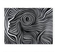 Benjamin Tate Design Woodcut Style On The Subject Of Human Soul Designer Glass Chopping Board Designer Style