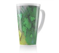 Benjamin Tate Design World Map Yellow And Green Latte Mug, Stunning Designer Mug Fit For Any Home, Treat Yourself Or A Loved One