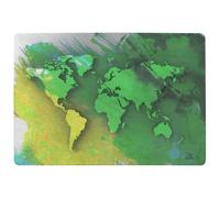 Benjamin Tate Design World Map Yellow & Green Rug in Natural | Size: Large Benjamin Tate Design Natural Large