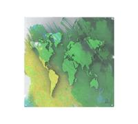 Benjamin Tate Design World Map Yellow & Green Splash Back in Natural Benjamin Tate Design Natural